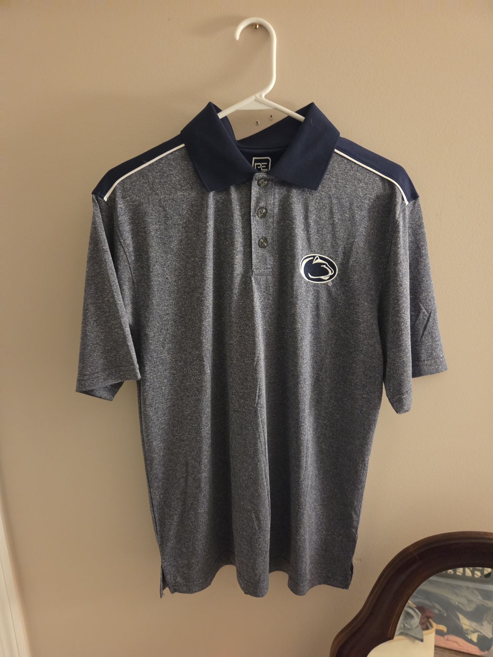 Pro Edge Navy Blue & Grey PSU Polo T Shirt